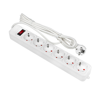 Сетевой фильтр 6 мест 3м 10А/2,2 кВт с выключателем с заземлением ПВС 3х0,75 Блокбастер EKF PROxima  – купить розетки, рамки, выключатели оптом и в розницу  Сетевой фильтр 6 мест 3м 10А/2,2 кВт с выключателем с заземлением ПВС 3х0,75 Блокбастер EKF PROxima во Владивостоке