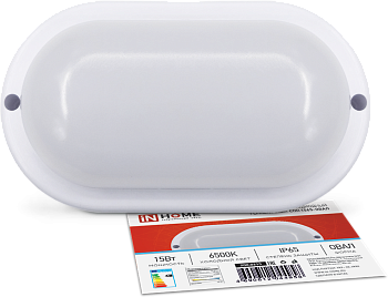 Светильник светодиодный герметичный СПП 1565-ОВАЛ 15Вт 6500К 1350Лм IP65 160х88мм IN HOME во Владивостоке