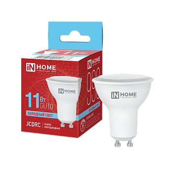 Лампа светодиодная LED-JCDRC-VC 11Вт 230В GU10 6500К 990Лм IN HOME  – купить лампы всех видов оптом и в розницу  Лампа светодиодная LED-JCDRC-VC 11Вт 230В GU10 6500К 990Лм IN HOME во Владивостоке