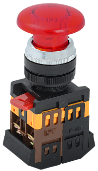 Кнопка AELA22 "Грибок" красная d22мм неон 240В 1з+1р IEK во Владивостоке