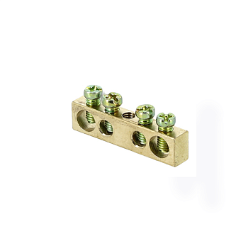 Шина PEN "ноль-земля" (6х9мм) 4 отверстия латунь крепеж по центру EKF PROxima во Владивостоке