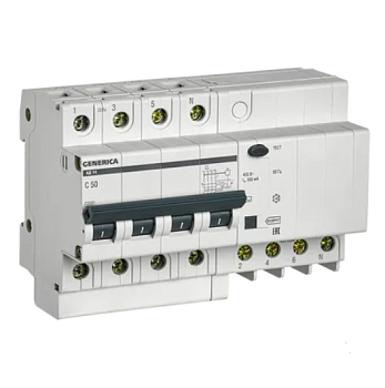 Диф.автомат АД14 4Р 50А 300мА GENERICA IEK во Владивостоке