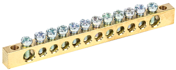 Шина PEN "земля-ноль" 6х9мм 12/2 (12групп/креп по краям) IEK во Владивостоке