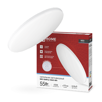 Светильник светодиодный NEO SIMPLE-5565-WH 55Вт 230В 6500K 4400Лм 375x59мм белый IN HOME во Владивостоке