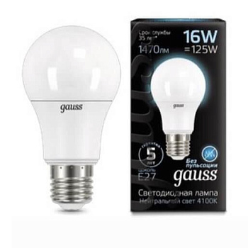 Лампа светодиодная LED-A60 16Вт E27 4100K 1470Лм Black GAUSS во Владивостоке