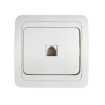 Розетка компьютерная одинарная RJ-45 CLASSICO белая 2131 IN HOME  – купить розетки, рамки, выключатели оптом и в розницу  Розетка компьютерная одинарная RJ-45 CLASSICO белая 2131 IN HOME во Владивостоке