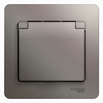 Розетка одинарная Glossa SE со шторками с крышкой с заземлением платина в сборе  – купить розетки, рамки, выключатели оптом и в розницу  Розетка одинарная Glossa SE со шторками с крышкой с заземлением платина в сборе во Владивостоке