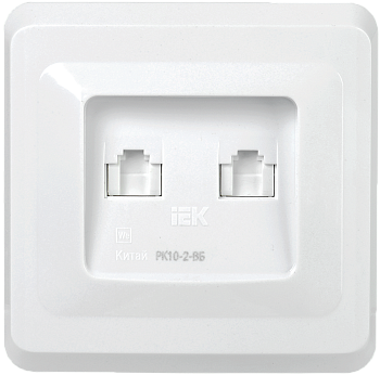 РК10-2-ВБ Розетка 2-ая компьютерная RJ45 Cat5e ВЕГА белый IEK  – купить розетки, рамки, выключатели оптом и в розницу  РК10-2-ВБ Розетка 2-ая компьютерная RJ45 Cat5e ВЕГА белый IEK во Владивостоке