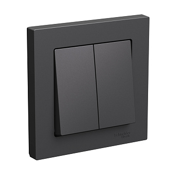 Выключатель двухклавишный AtlasDesign SE базальт в сборе во Владивостоке