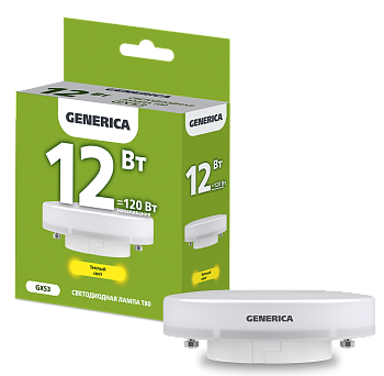 Лампа LED T80 таблетка 12Вт 230В 3000К GX53 GENERICA во Владивостоке