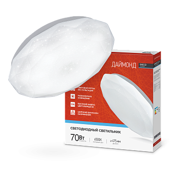 Светильник светодиодный серии DECO ДАЙМОНД 70Вт 230В 6500К 6300Лм 496х85мм IN HOME во Владивостоке