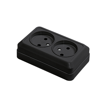 Розетка двойная BOLLETO черная накладная 7102B IN HOME во Владивостоке