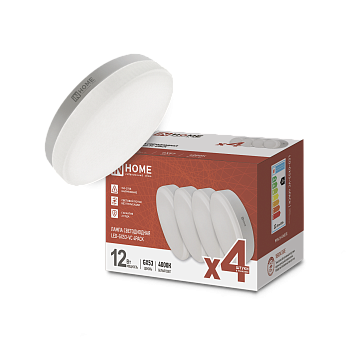 Лампа светодиодная LED-GX53-VC 4PACK 12Вт 230В 4000К 1140Лм (4шт./упак.) IN HOME во Владивостоке