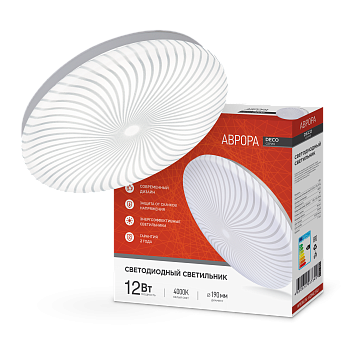 Светильник светодиодный серии DECO АВРОРА 12Вт 230В 4000К 1080Лм 210х65мм IN HOME во Владивостоке