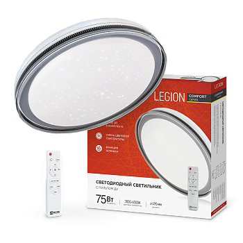 Светильник светодиодный COMFORT LEGION 75Вт 230В 3000-6500K 6000Лм 490x85мм с пультом ДУ IN HOME во Владивостоке
