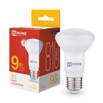 Лампа светодиодная LED-R63-VC 9Вт 230В Е27 3000К 810Лм IN HOME во Владивостоке