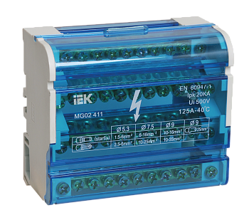 Шины IEK на DIN-рейку в корпусе (кросс-модуль) ШНК 4х11 3L+PEN  – купить щиты пластиковые, металлические оптом и в розницу  Шины IEK на DIN-рейку в корпусе (кросс-модуль) ШНК 4х11 3L+PEN во Владивостоке