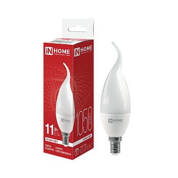 Лампа светодиодная LED-СВЕЧА НА ВЕТРУ-VC 11Вт 230В Е14 4000К 1050Лм IN HOME  – купить лампы всех видов оптом и в розницу  Лампа светодиодная LED-СВЕЧА НА ВЕТРУ-VC 11Вт 230В Е14 4000К 1050Лм IN HOME во Владивостоке