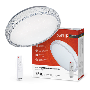 Светильник светодиодный COMFORT SAPHIR 75Вт 230В 3000-6500K 6000Лм 500x115мм с пультом ДУ IN HOME  – купить кабель и провод оптом и в розницу  Светильник светодиодный COMFORT SAPHIR 75Вт 230В 3000-6500K 6000Лм 500x115мм с пультом ДУ IN HOME во Владивостоке