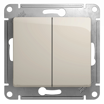Выключатель двухклавишный Glossa SE молочный во Владивостоке