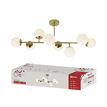 Светильник потолочный под лампу AURORA LUNA-8G9-LT 8xG9 матовые плафоны, латунный корпус IN HOME во Владивостоке
