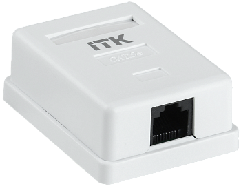 Розетка компьютерная настенная  RJ45 категория 5e UTP, 1 порт ITK  – купить кабель и провод оптом и в розницу  Розетка компьютерная настенная  RJ45 категория 5e UTP, 1 порт ITK во Владивостоке