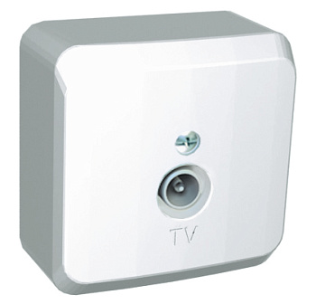 Розетка телевизионная ЭТЮД SE накладная белая во Владивостоке