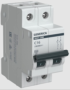 Автомат ВА47-29М 2P 16А 4,5кА C GENERICA во Владивостоке