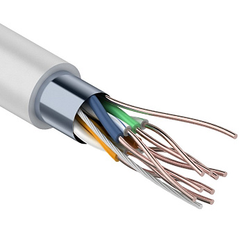 Кабель связи витая пара внутренний экранированный FTP 4PR 24AWG, CAT5e, бухта 305м REXANT  – купить кабель и провод оптом и в розницу  Кабель связи витая пара внутренний экранированный FTP 4PR 24AWG, CAT5e, бухта 305м REXANT во Владивостоке