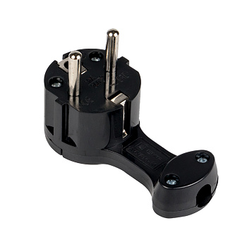 Вилка угловая плоская с/з черная "СТЕЛС" 16А 250В EKF PROxima во Владивостоке