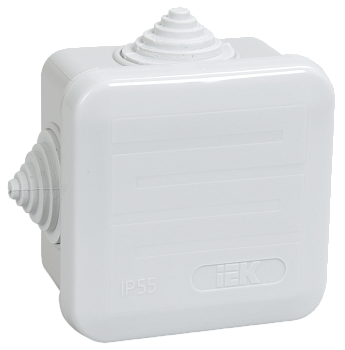 Коробка КМ41236 распаячная для открытой проводки 70х70х40 мм IP44 (RAL7035, 4 гермоввода, защелкивающаяся крышка)  – купить распределительные коробки, крепеж, изоляцию оптом и в розницу  Коробка КМ41236 распаячная для открытой проводки 70х70х40 мм IP44 (RAL7035, 4 гермоввода, защелкивающаяся крышка) во Владивостоке