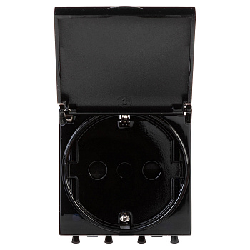 Розетка с крышкой модульная, 2P+E, с защитной шторкой, Avanti "Черный квадрат", 2мод. DKC во Владивостоке