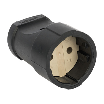 Гнездо штепсельное без заземления черное ПВХ 10A 250B EKF PROxima во Владивостоке