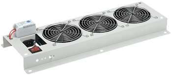 ITK Вентиляторная панель с выключателем и термостатом 3 модуля серая во Владивостоке