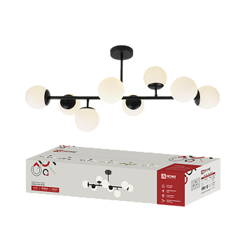 Светильник потолочный под лампу AURORA LUNA-8G9-BL 8xG9 матовые плафоны, черный корпус IN HOME во Владивостоке