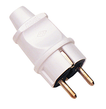 Вилка MAKEL с заземлением белая во Владивостоке