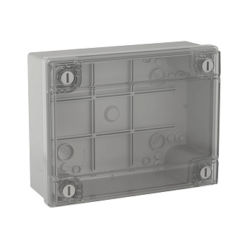 Коробка ответвительная с гладкими стенками и прозрачной крышкой, IP56, 300х220х120мм DKC  – купить распределительные коробки, крепеж, изоляцию оптом и в розницу  Коробка ответвительная с гладкими стенками и прозрачной крышкой, IP56, 300х220х120мм DKC во Владивостоке