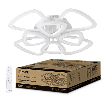 Светильник светодиодный ELEGANT SANSA-W 120Вт 230В 3000-6500K 8400Лм 650х650х130мм c пультом ДУ белый IN HOME  – купить кабель и провод оптом и в розницу  Светильник светодиодный ELEGANT SANSA-W 120Вт 230В 3000-6500K 8400Лм 650х650х130мм c пультом ДУ белый IN HOME во Владивостоке