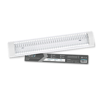 Светильник под светодиодную лампу SPO-405R 2xLED-Т8-600 с решеткой G13 600мм IP40 NEOX  – купить кабель и провод оптом и в розницу  Светильник под светодиодную лампу SPO-405R 2xLED-Т8-600 с решеткой G13 600мм IP40 NEOX во Владивостоке