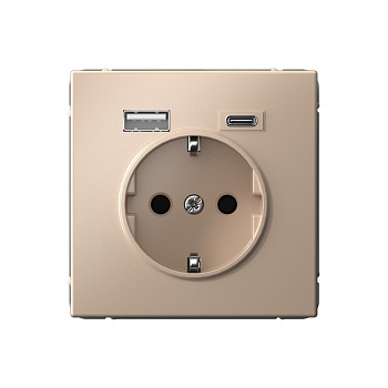 ARTGALLERY РОЗЕТКА 16А с 2 USB A+C, 5В/2,4А/3,0А, 2х5В/1,5А, механизм, ПЕСОЧНЫЙ во Владивостоке