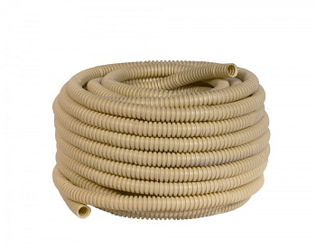 Труба гофрированная ПВХ с протяжкой d=20 мм (25 м) светлое дерево Plast EKF во Владивостоке