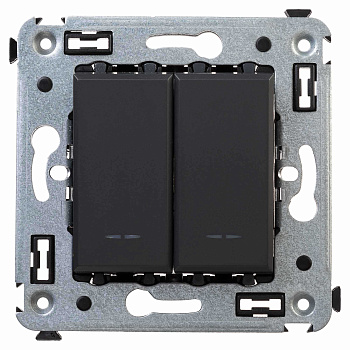 Переключатель двухклавишный в стену, Avanti "Черный матовый" DKC во Владивостоке