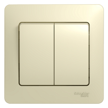 Выключатель двухклавишный Glossa SE бежевый в сборе во Владивостоке