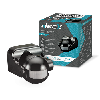 Датчик движения инфракрасный ДД 09Ч 1200Вт 180 гр.12м IP44 черный NEOX во Владивостоке