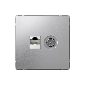 ARTGALLERY РОЗЕТКА двойная ТВ + компьютерная RJ45, кат. 5Е, АЛЮМИНИЙ  – купить розетки, рамки, выключатели оптом и в розницу  ARTGALLERY РОЗЕТКА двойная ТВ + компьютерная RJ45, кат. 5Е, АЛЮМИНИЙ во Владивостоке