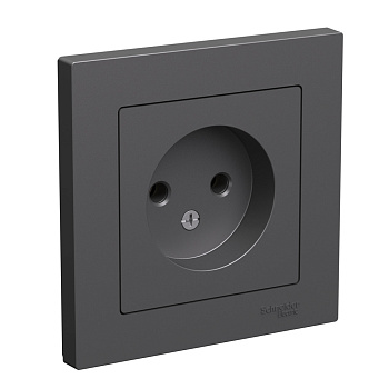 Розетка одинарная AtlasDesign SE без з/к базальт в сборе во Владивостоке