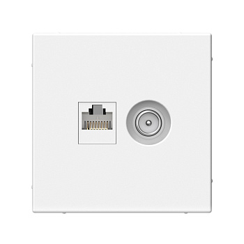 ARTGALLERY РОЗЕТКА двойная ТВ + компьютерная RJ45, кат. 5Е, БЕЛЫЙ  – купить розетки, рамки, выключатели оптом и в розницу  ARTGALLERY РОЗЕТКА двойная ТВ + компьютерная RJ45, кат. 5Е, БЕЛЫЙ во Владивостоке