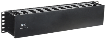 ITK 19" пластиковый кабельный органайзер с крышкой, 2U, черный во Владивостоке