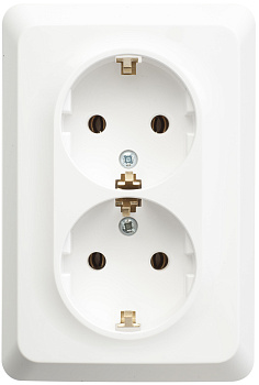 Розетка двойная ЭТЮД SE с заземлением белая во Владивостоке