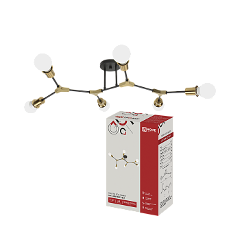 Люстра под лампу LOFT ARM-6E27-BLT 6хЕ27 черный, латунь IN HOME во Владивостоке